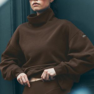 Hazy Mock Neck Pullover - Espresso