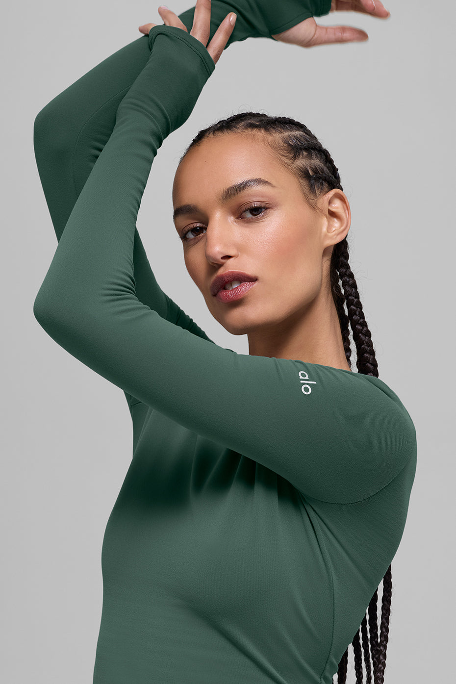 Airbrush Winter Warm Nocturne Long Sleeve - Clover Green - Image 3