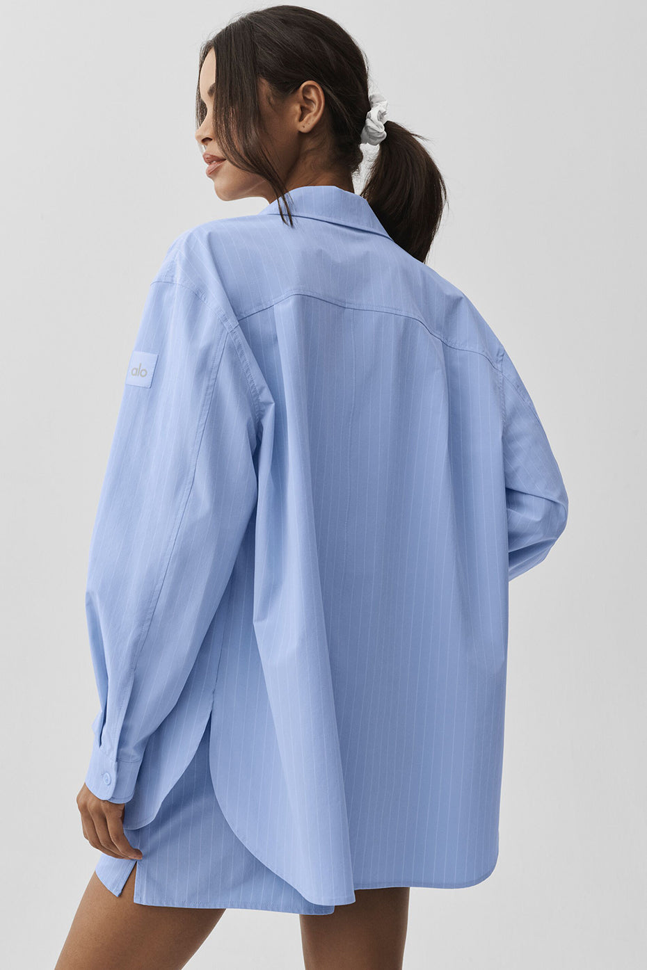Pinstripe Daylight Button Down Long Sleeve - Light Provence Blue/White - Image 2