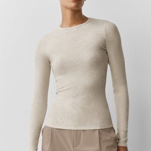 Ribbed Modal Long Sleeve - Oatmeal Heather