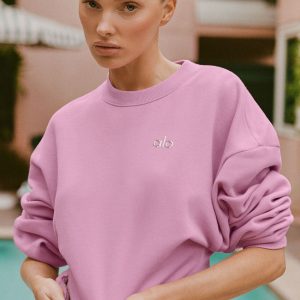 Cropped Accolade Crewneck - Candy Heart Pink