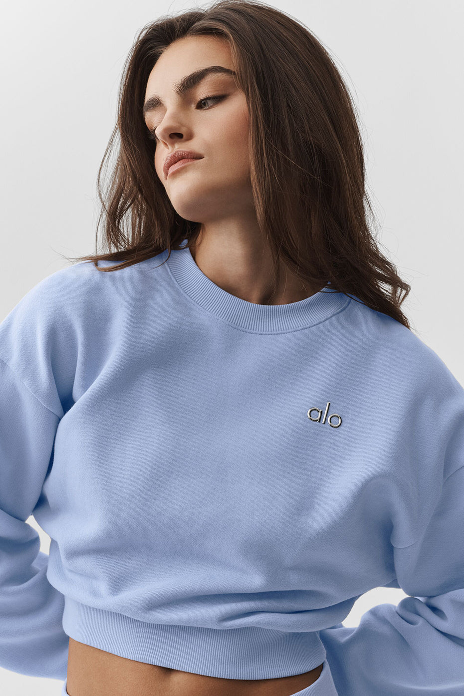 Cropped Accolade Crewneck - Light Provence Blue - Image 4