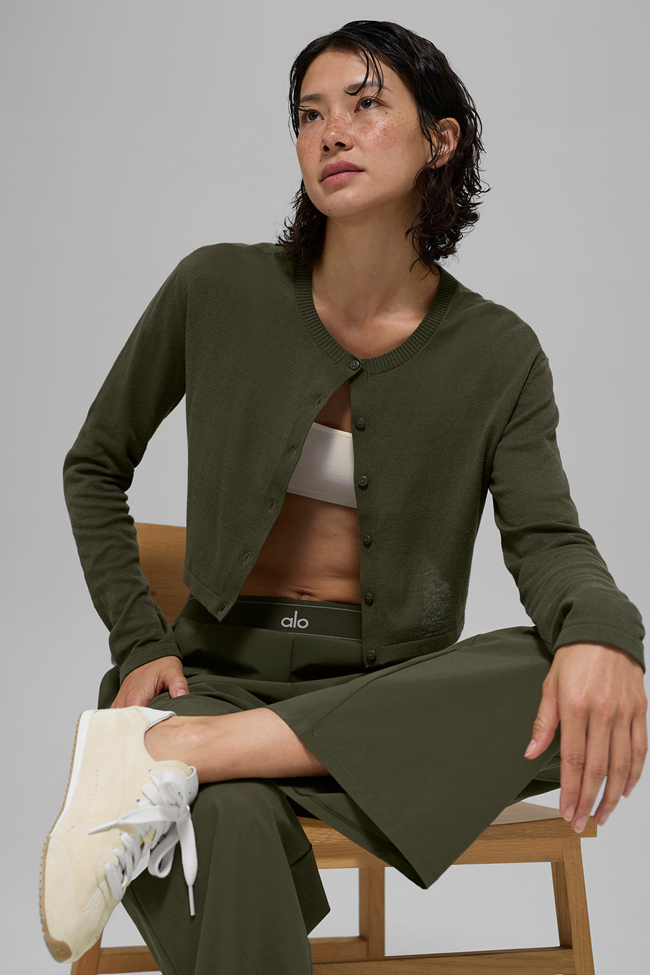 Supernatural Sweater Cardigan - Green Olive - Image 3