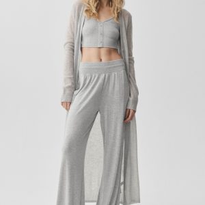 Sheer Cashmere Long Cardigan - Athletic Heather Grey