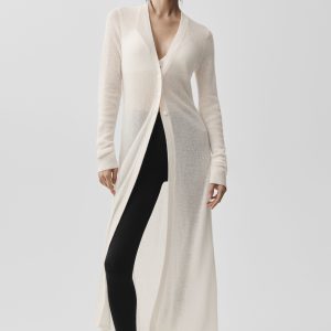 Sheer Cashmere Long Cardigan - Ivory