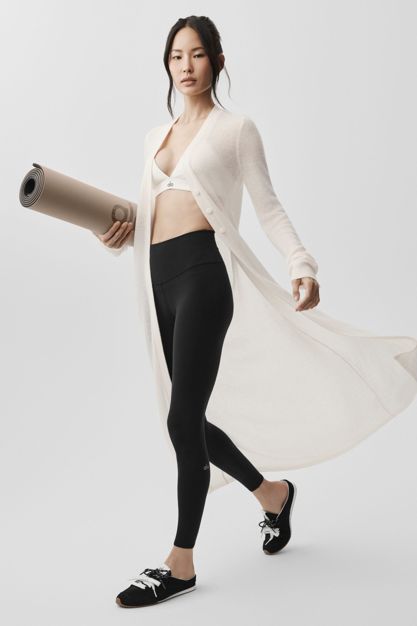 Sheer Cashmere Long Cardigan - Ivory - Image 4
