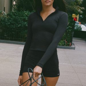 ALO Softsculpt Precision 1/4 Zip Long Sleeve - Black
