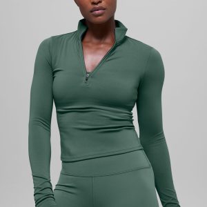 ALO Softsculpt Precision 1/4 Zip Long Sleeve - Clover Green