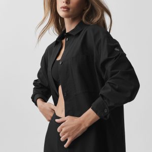 Cotton Real Deal Button Up Long Sleeve - Black