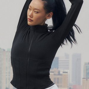 Airbrush Corset Full Zip Jacket - Black