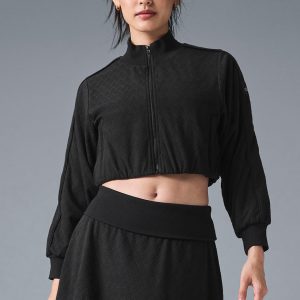 Cropped Doubles Only Full Zip Jacket - Black