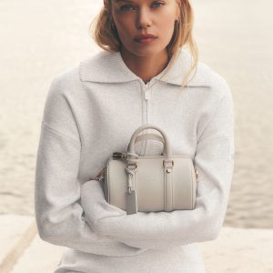 Scholar Knit Cropped Full Zip Jacket - White Heather