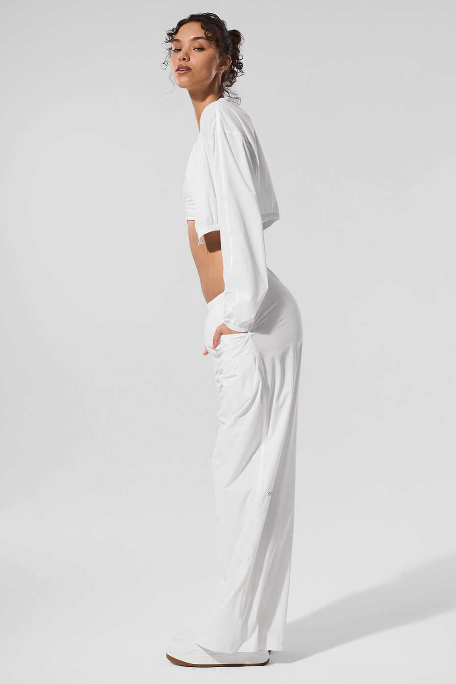 Cropped Breezy Full-Zip Cover Up - White - Image 4