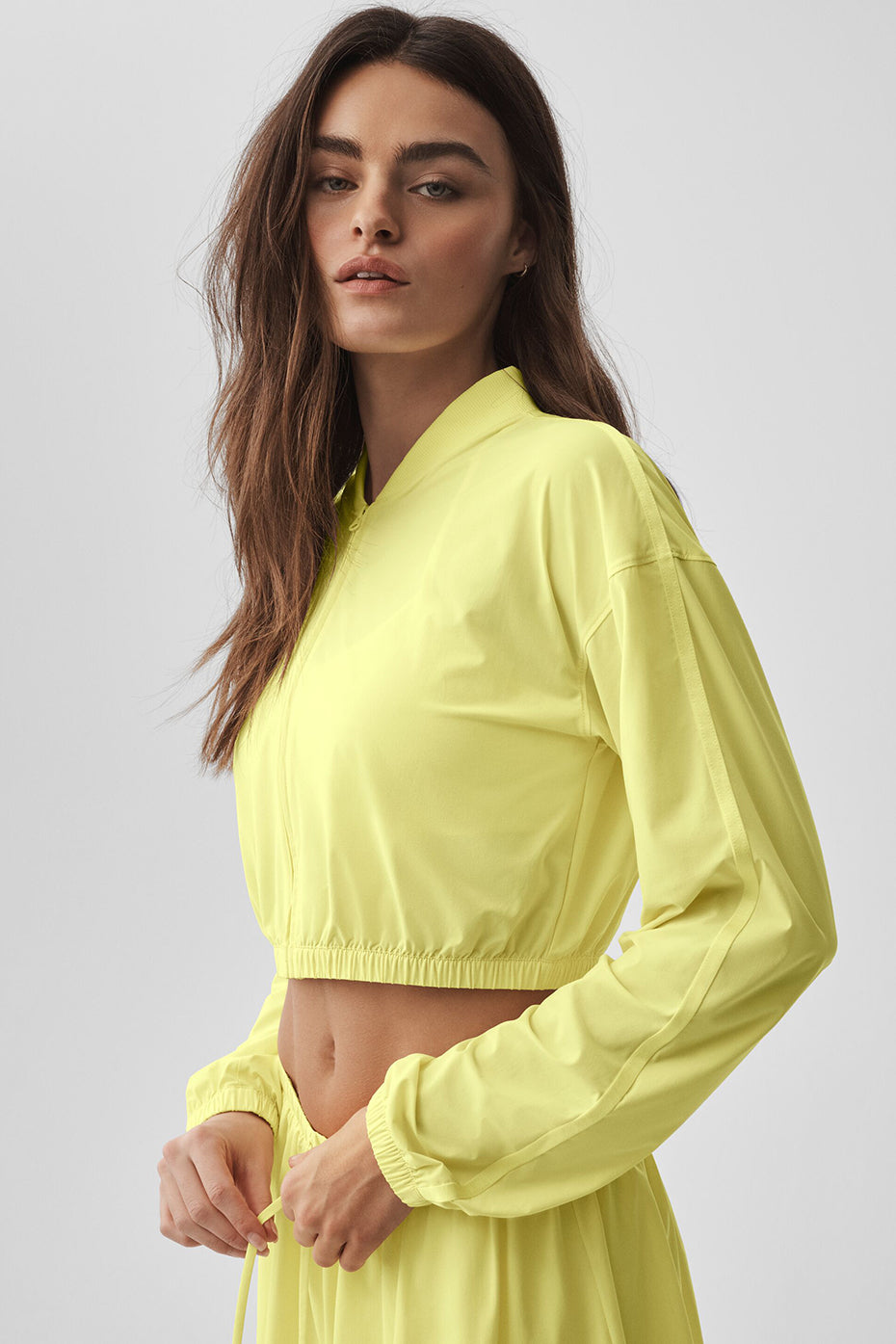 Cropped Breezy Full-Zip Cover Up - Sunshine - Image 4