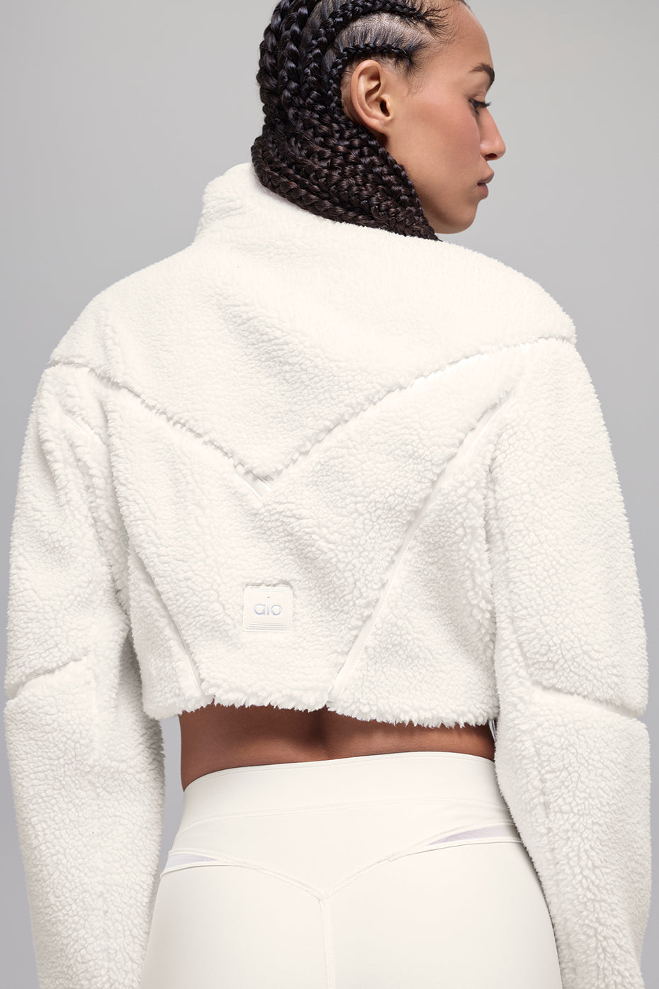 Sherpa Cropped Slope Side Jacket - Ivory - Image 2