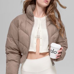 Cropped Atmosphere Puffer - Chai Latte