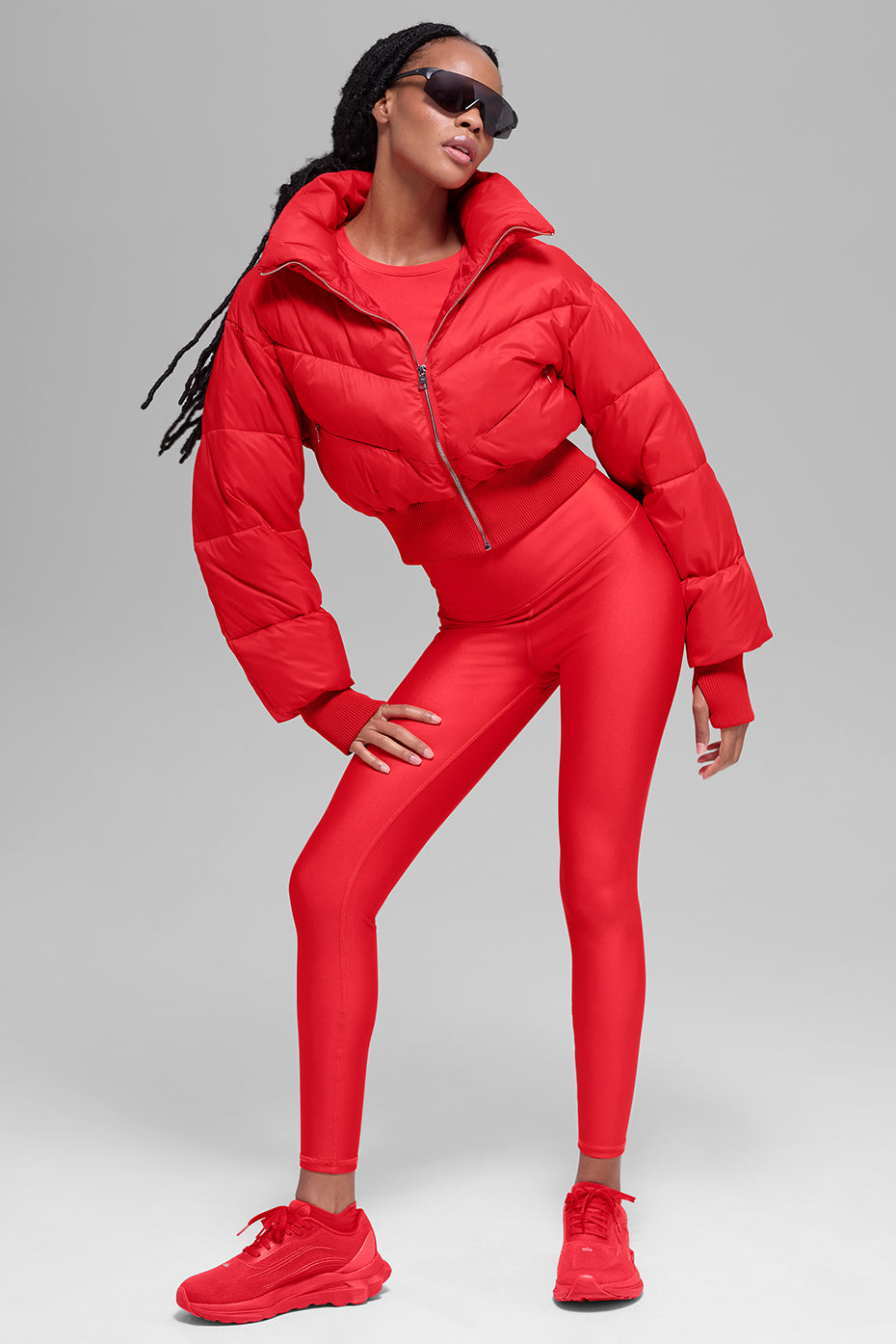 Cropped Atmosphere Puffer - Bright Red - Image 4