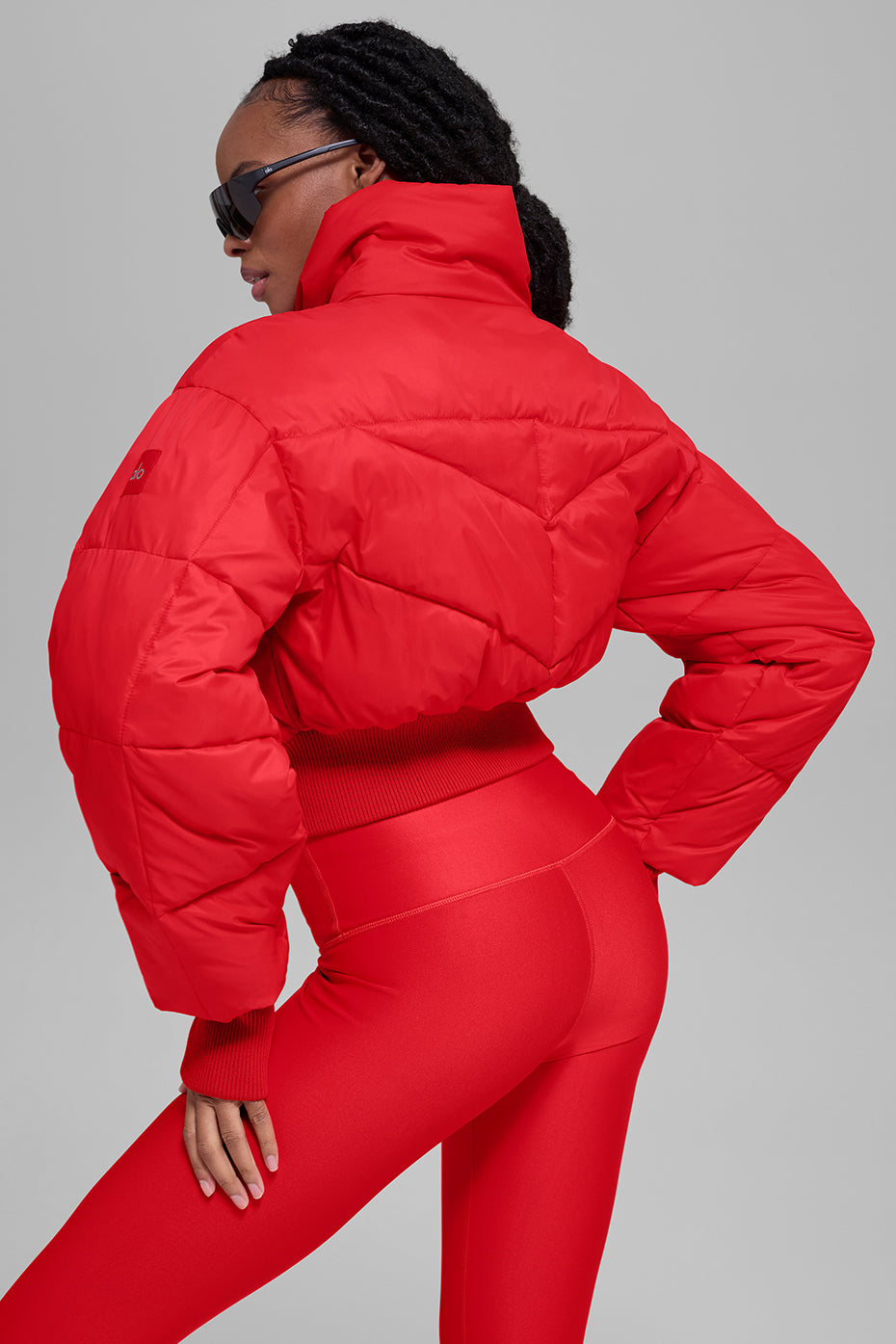 Cropped Atmosphere Puffer - Bright Red - Image 3