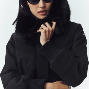 Wool Blend Bunny Slope Jacket - Black