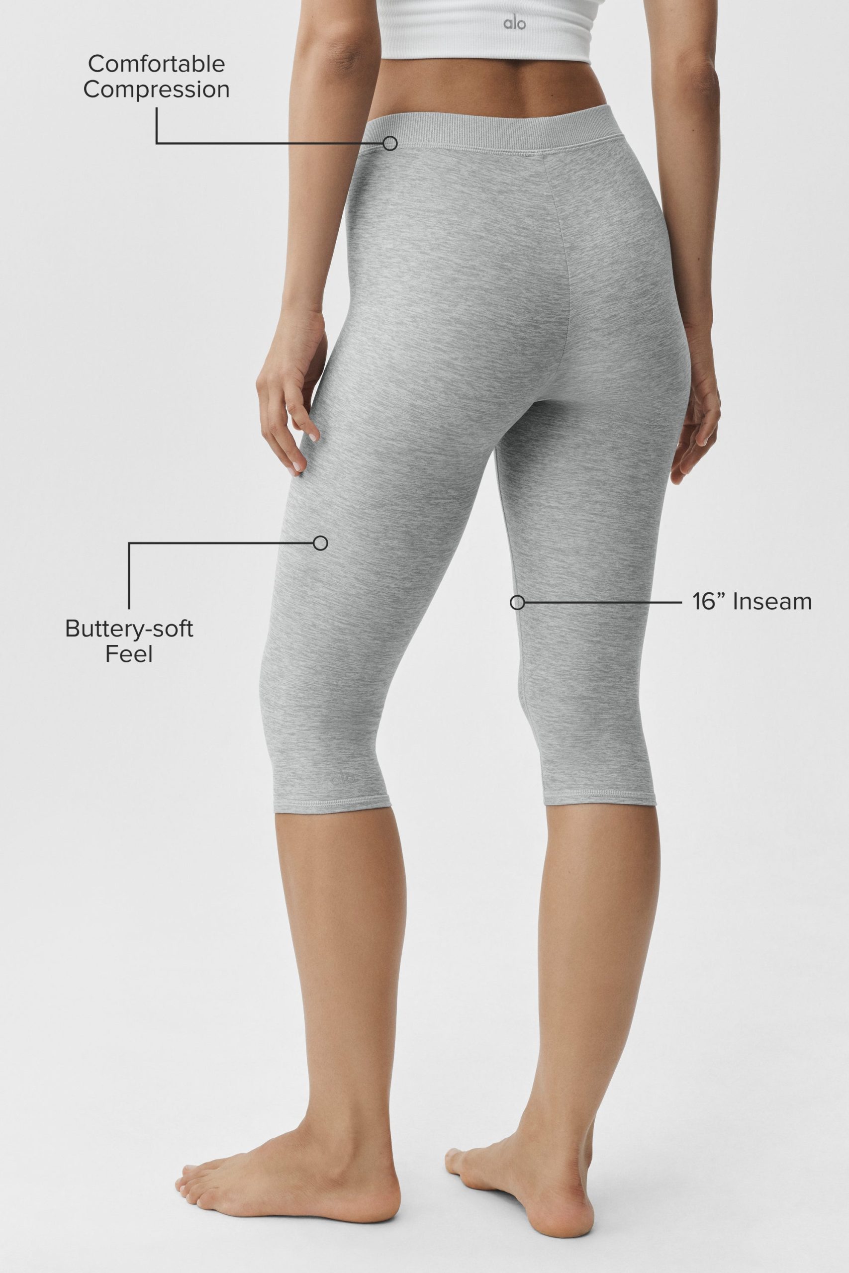 Alosoft High-Waist Iconic 90's Capri - Vintage Athletic Heather - Image 2