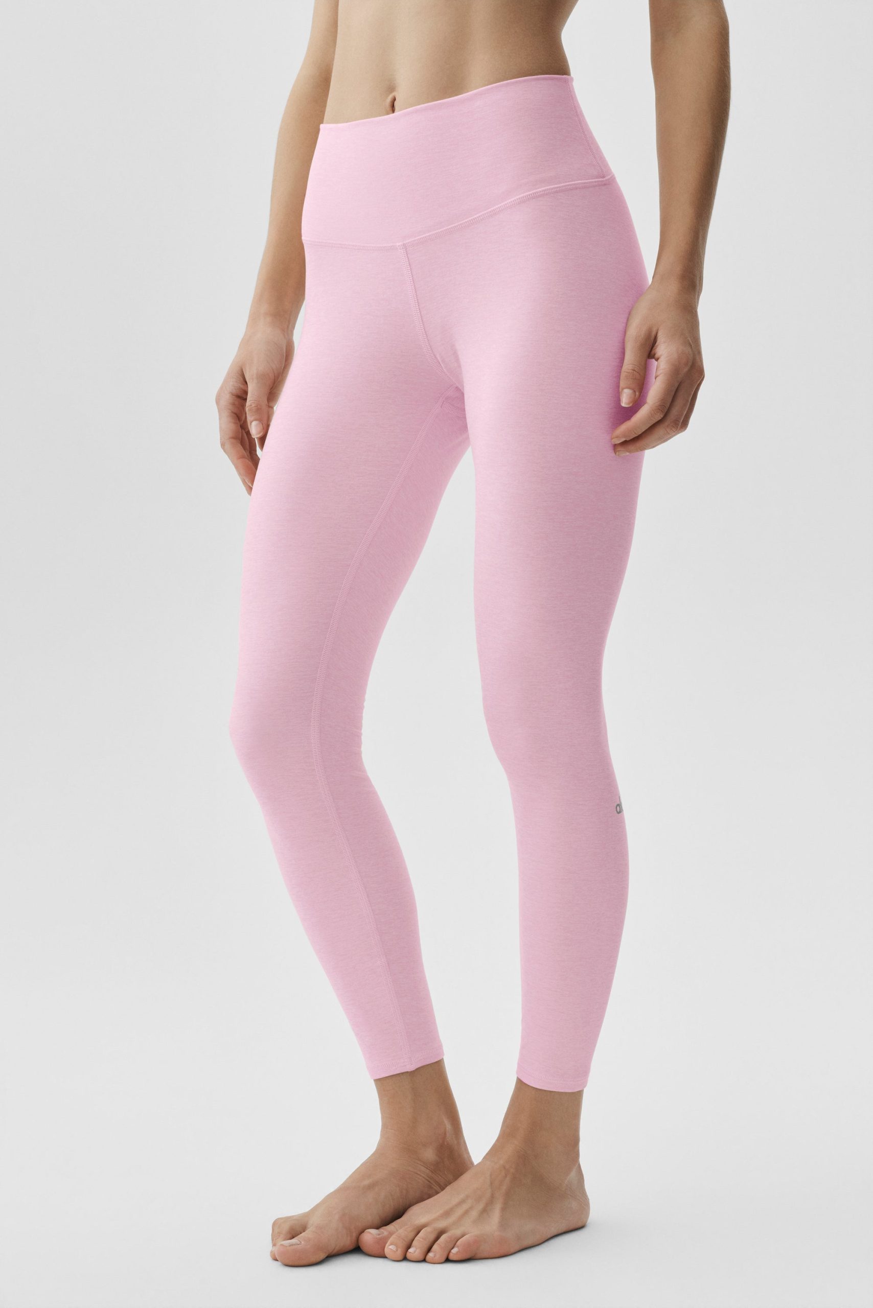 Alosoft High-Waist 7/8 Highlight Legging - Pink Marshmallow Heather - Image 3