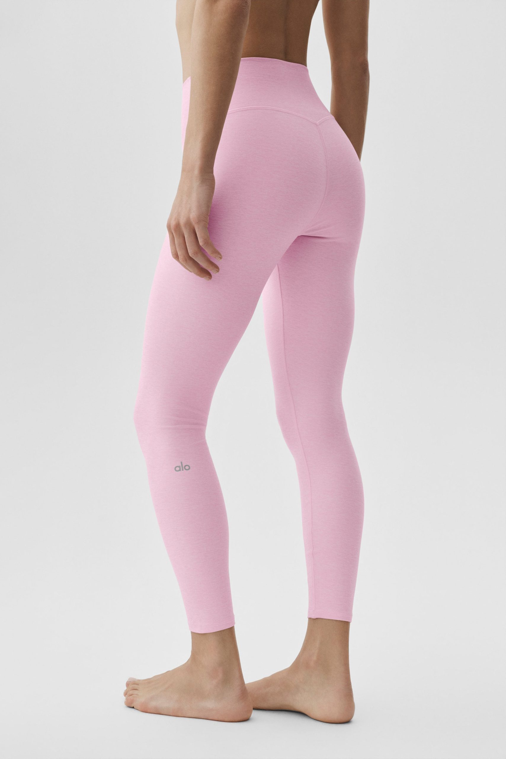 Alosoft High-Waist 7/8 Highlight Legging - Pink Marshmallow Heather - Image 4