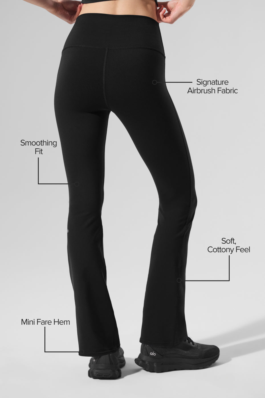 Airbrush High-Waist Bootcut Legging (Short) - Black - Image 2