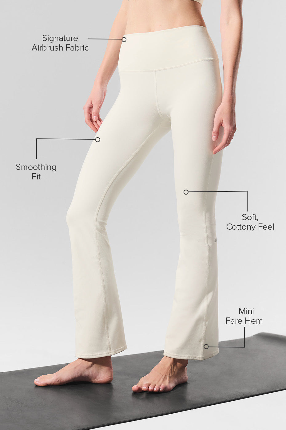 Airbrush High-Waist Bootcut Legging (Short) - Ivory - Image 2