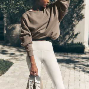 Airbrush High-Waist Bootcut Legging (Short) - Ivory