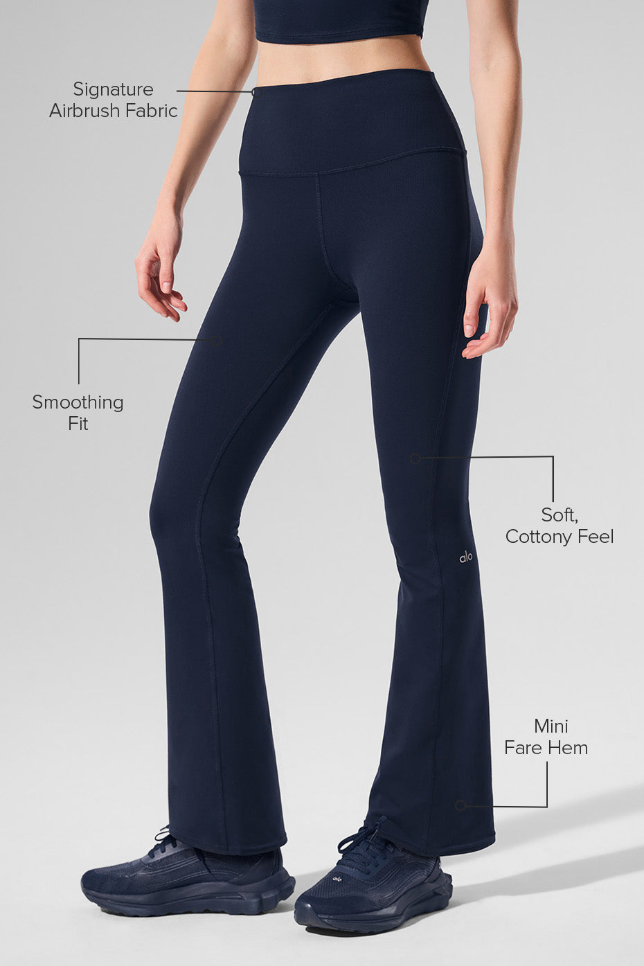 Airbrush High-Waist Bootcut Legging (Short) - Navy - Image 2
