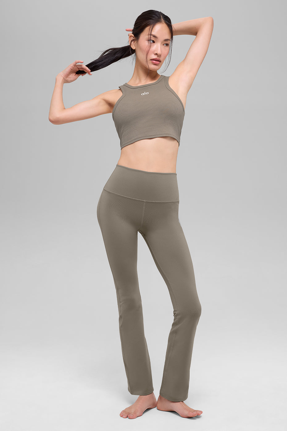 Airbrush High-Waist Bootcut Legging (Short) - Light Cocoa - Image 4