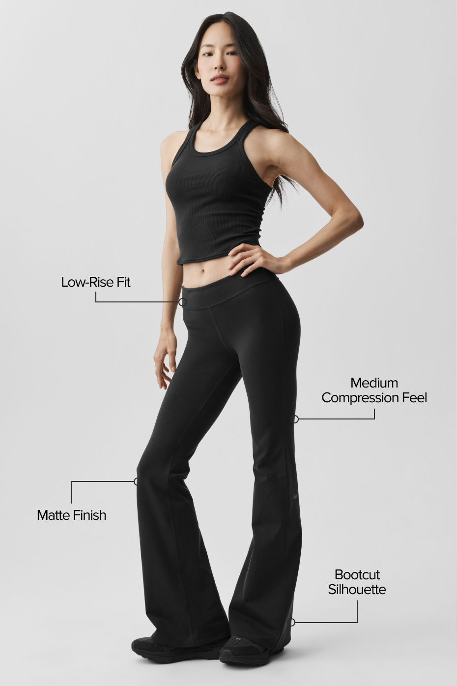 Airbrush Low-Rise Flare Legging (Regular) - Black - Image 2