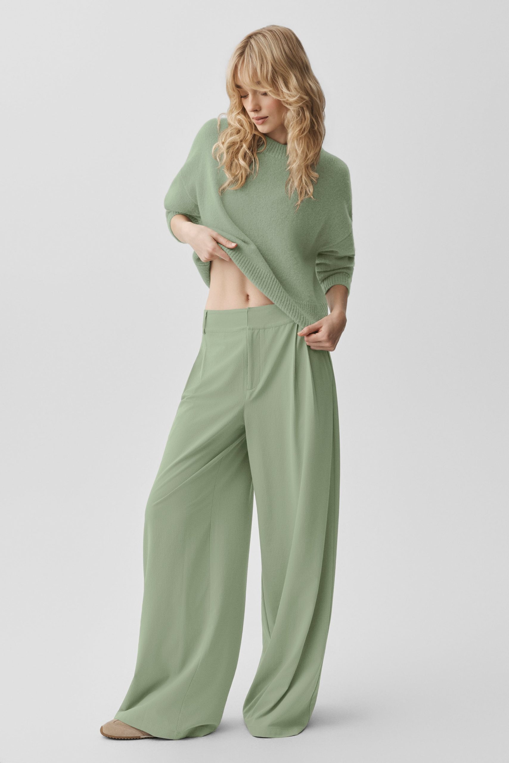 High-Waist Dreamscape Trouser (Long) - Dune Grass - Image 4