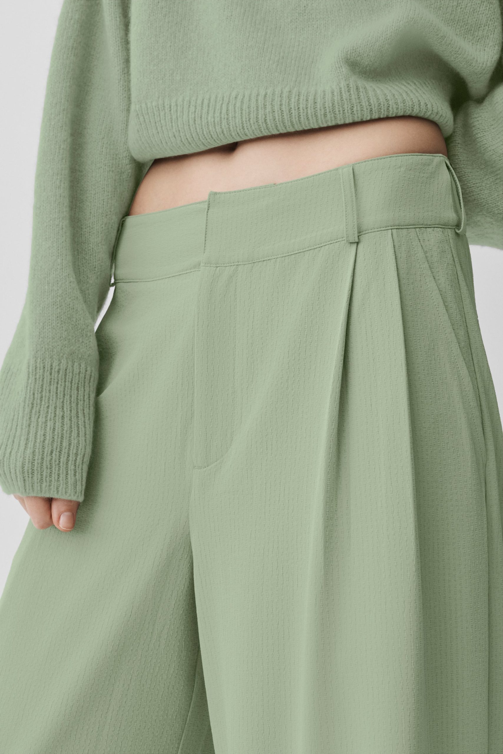 High-Waist Dreamscape Trouser (Long) - Dune Grass - Image 3