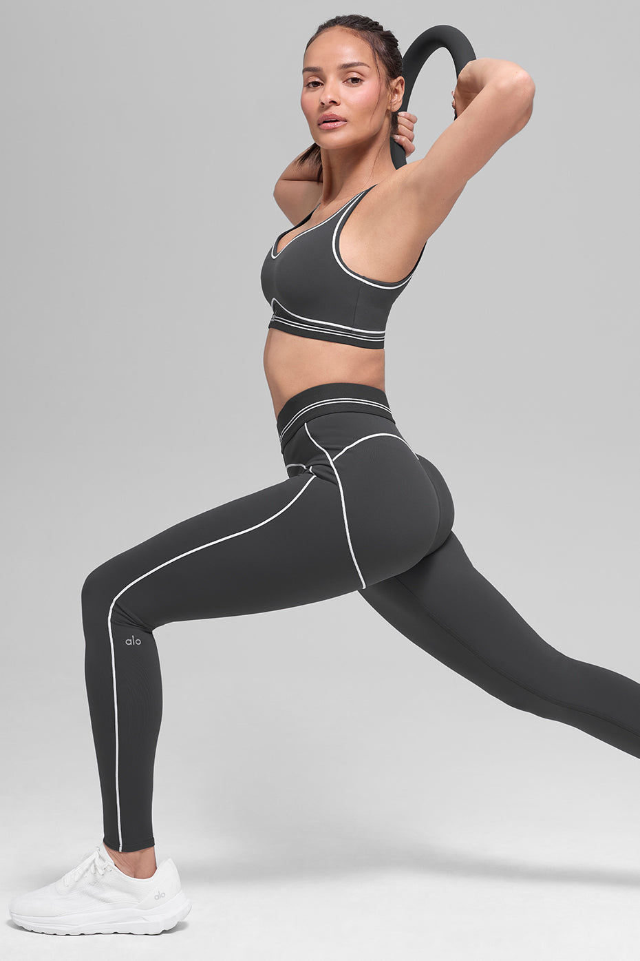Airbrush High-Waist Heart Throb Legging - Anthracite/White - Image 5