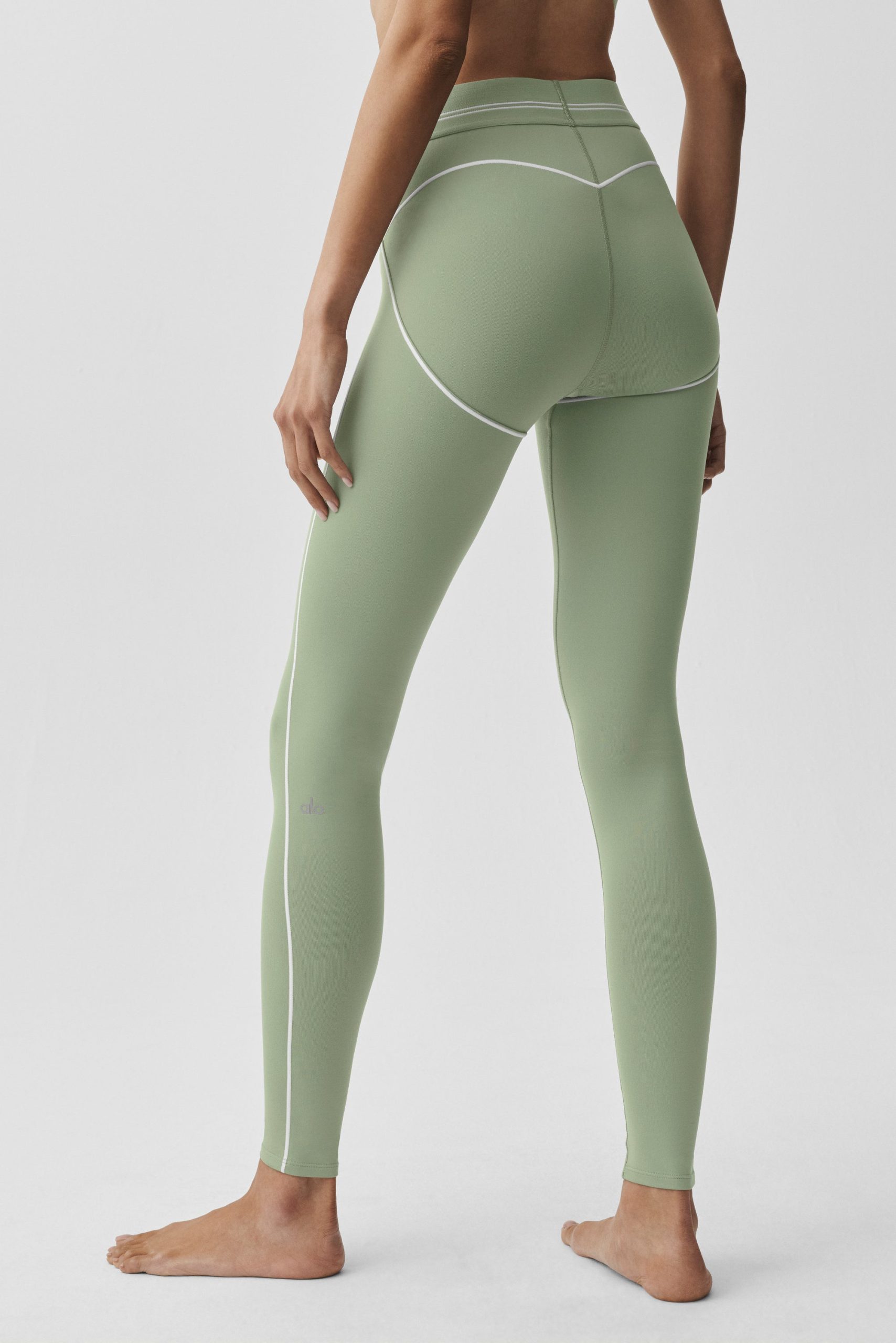 Airbrush High-Waist Heart Throb Legging - Dune Grass/White - Image 5