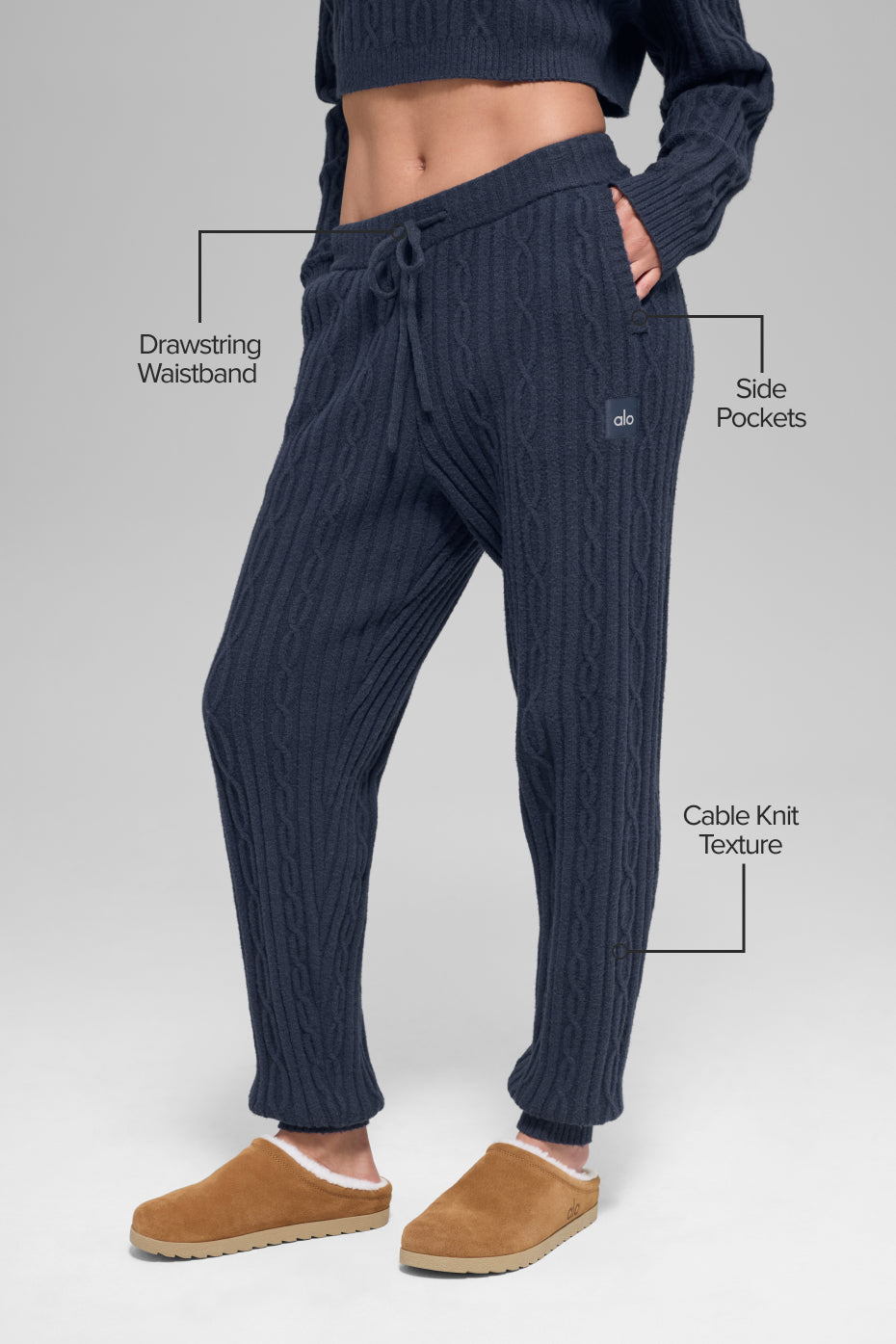 Cable Knit Winter Bliss Pant - Navy - Image 2