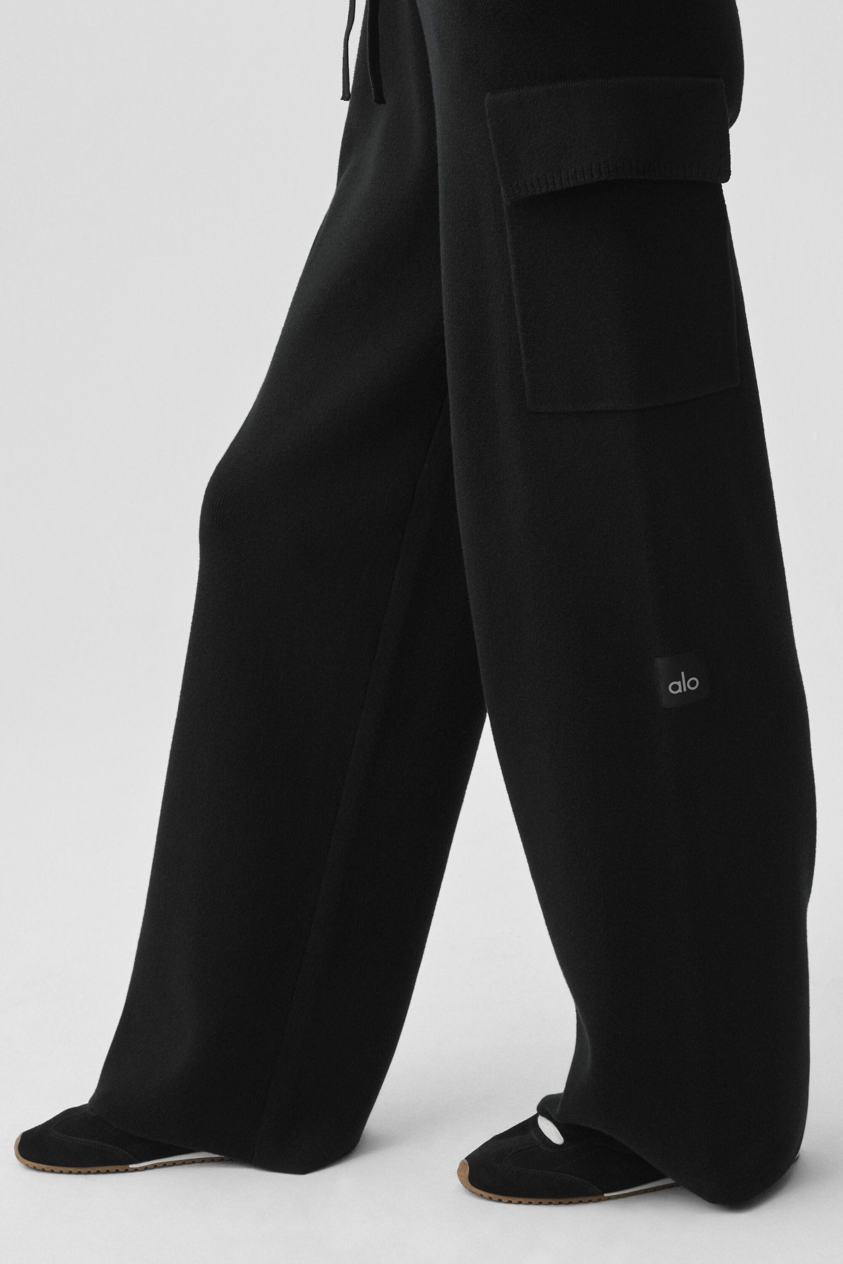 Scholar Knit High-Waist Cargo Pant - Black - Image 4