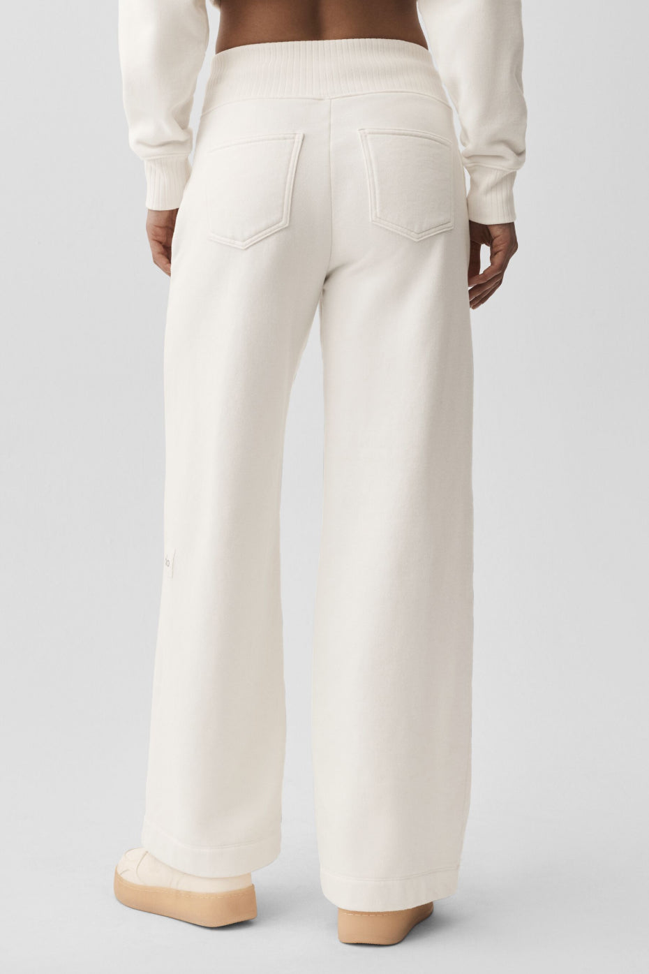 Serenity Wide Leg Sweatpant - Ivory - Image 4