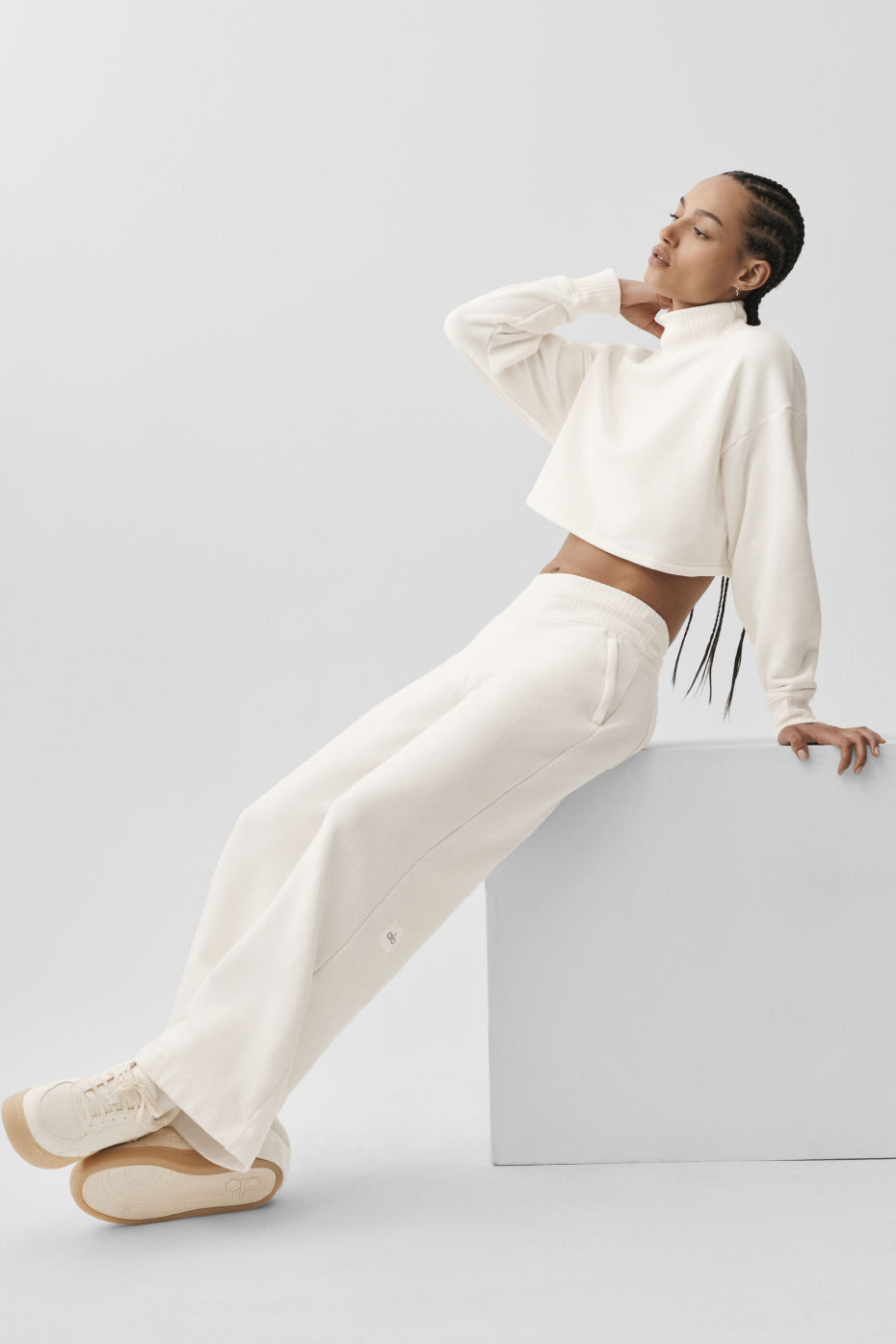 Serenity Wide Leg Sweatpant - Ivory - Image 5