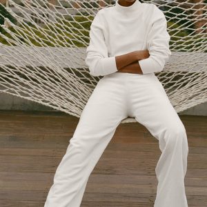 Serenity Wide Leg Sweatpant - Ivory