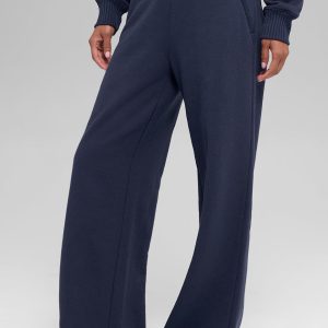 Serenity Wide Leg Sweatpant - Navy