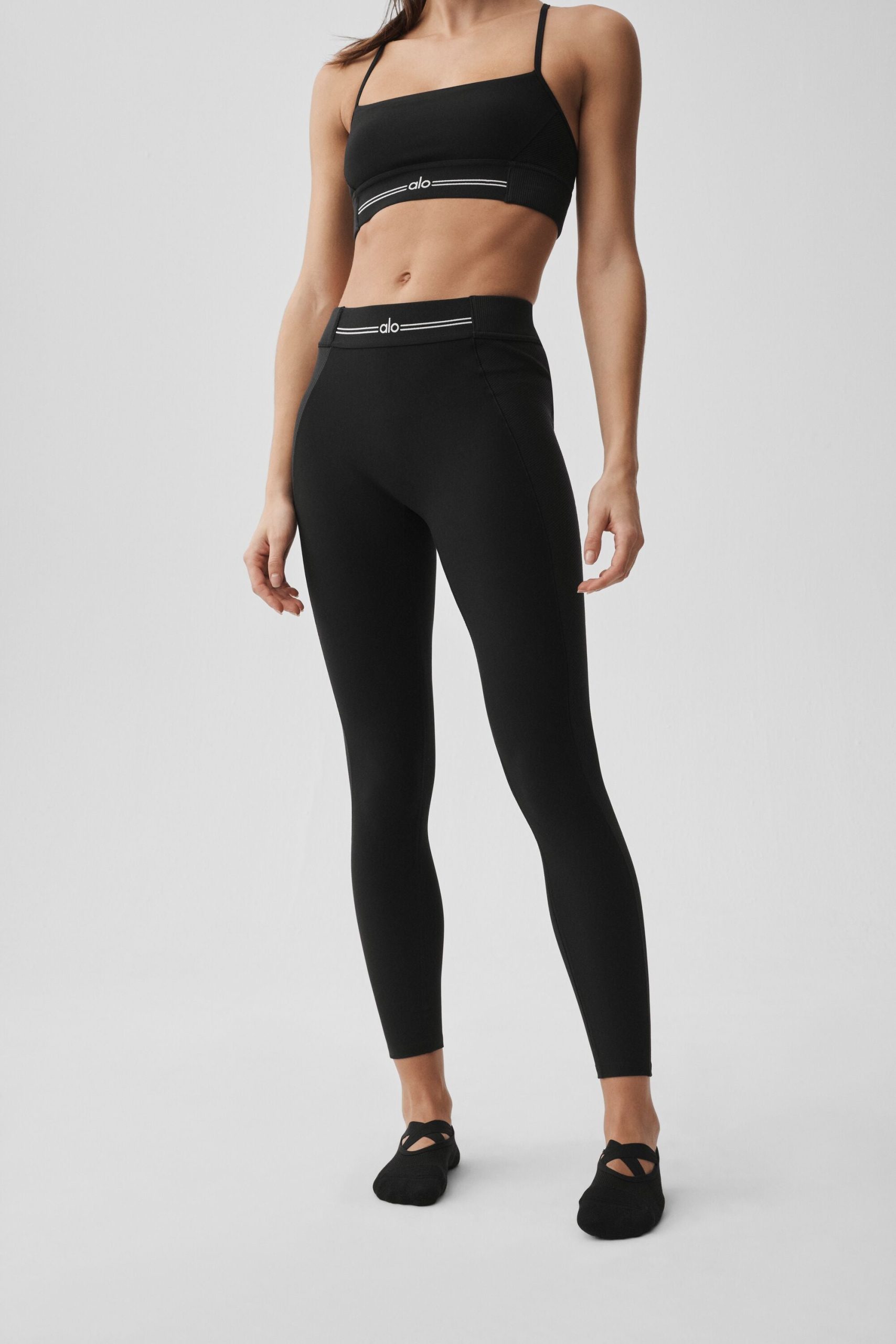 Alosoft High-Waist 7/8 Relay Legging - Black/White - Image 3