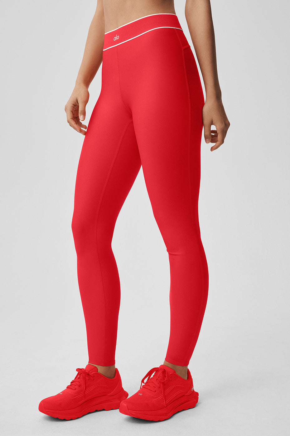Airlift High-Waist Alignment Legging - Bright Red/White - Image 3