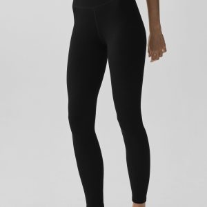 Seamless Modal Ribbed High-Waist 7/8 Legging - Black