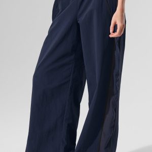 High-Waist Origin Wide Leg Track Pant - Navy/Black