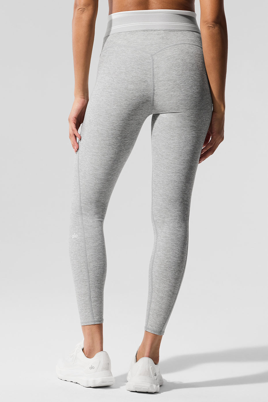 Alosoft High-Waist 7/8 Better Together Legging - Athletic Heather Grey/White - Image 3