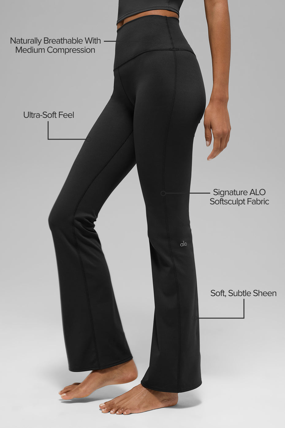 ALO Softsculpt High-Waist Bootcut Legging (Regular) - Black - Image 2
