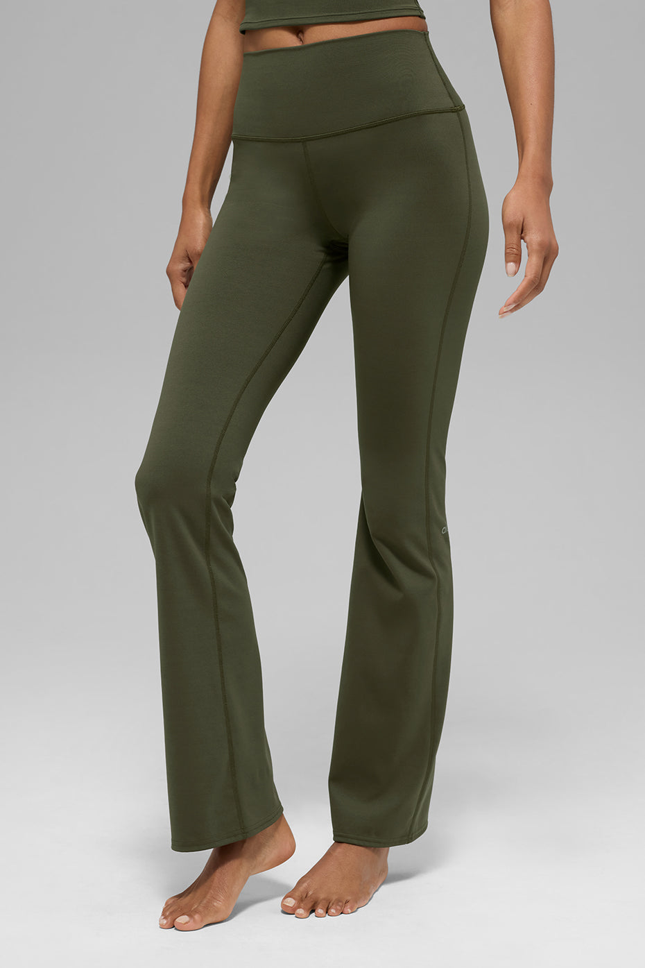 ALO Softsculpt High-Waist Bootcut Legging (Regular) - Green Olive - Image 2