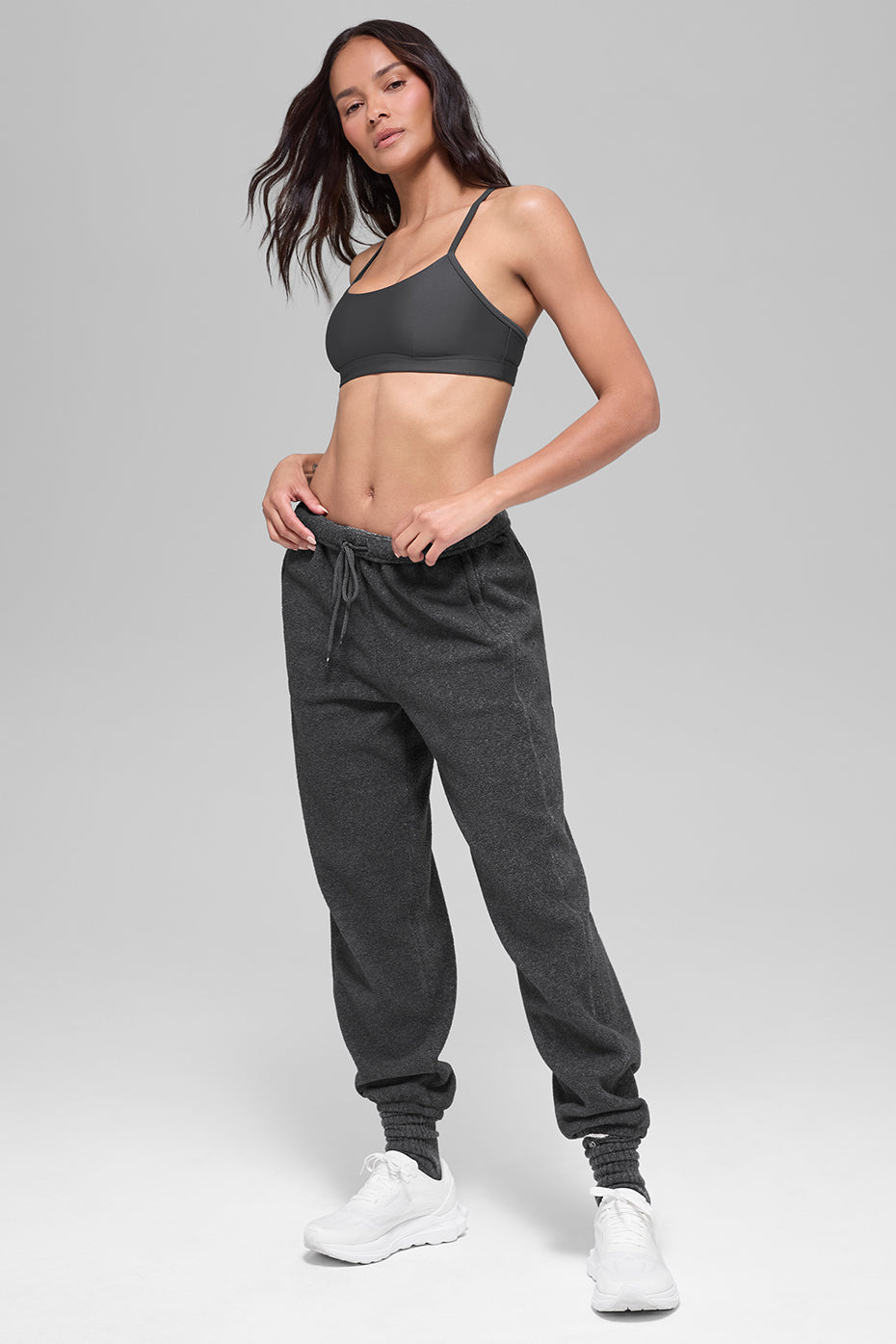 Polar Fleece High-Waist Retreat Jogger - Dark Heather Grey - Image 5